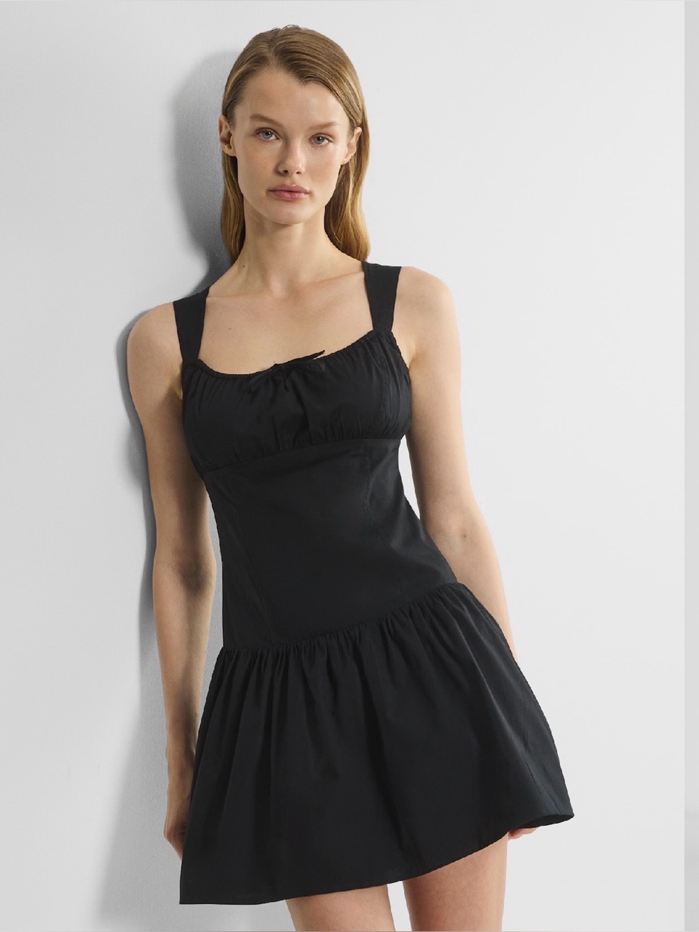 NWT Aritzia Sunday Best 100% Cotton Strudel Poplin Dress Black Size XL